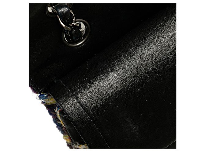 Chanel Giallo Medio Classico Tweed Doppio Flap - vista 8