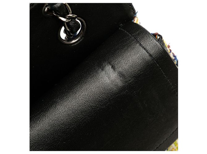 Chanel Giallo Medio Classico Tweed Doppio Flap - vista 9