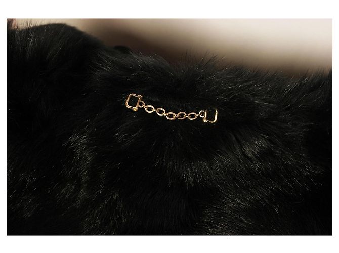 Increíble Abrigo Duffle de Shearling Gucci Negro - vista 9