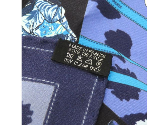 Hermès Seidenschal Carré 40 Monsieur und Madame von Hermes Blau - Ansicht 3