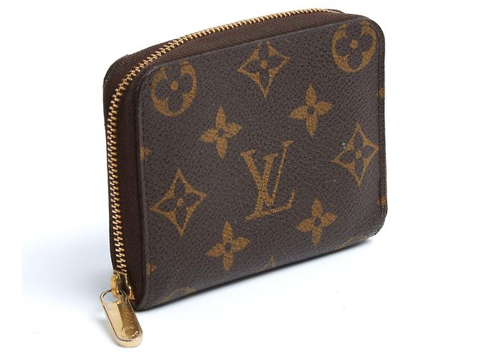 Billetera compacta Louis Vuitton Zippy LV Monogram y cuero Castaño - vista 2