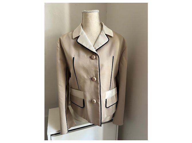 Prada Jacke beige aus Polyester Größe 42 - Ansicht 2