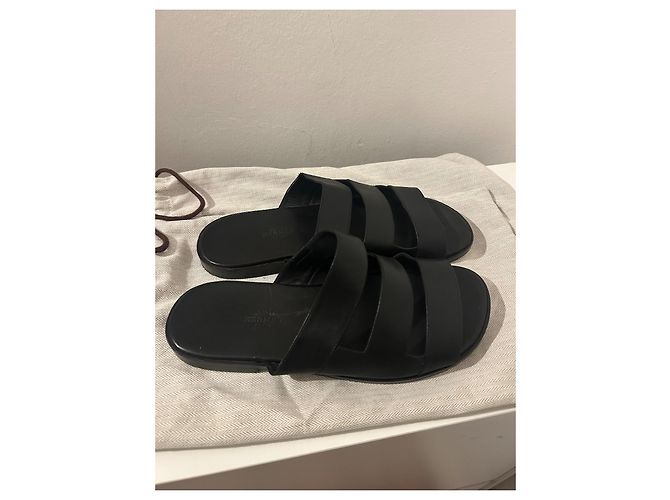 Sandali Hermès in pelle neri con 3 cinturini taglia 39 Nero - vista 8