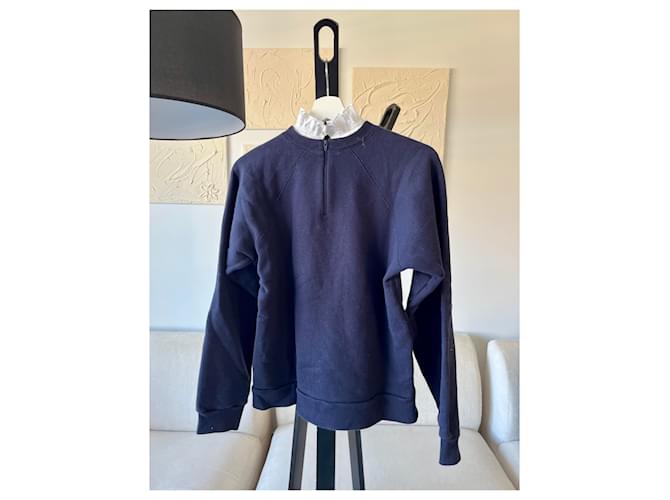 Marineblauer Pullover mit Sandro-Kragen - Ansicht 2