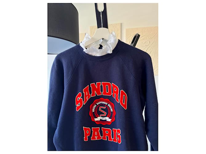 Marineblauer Pullover mit Sandro-Kragen - Ansicht 3