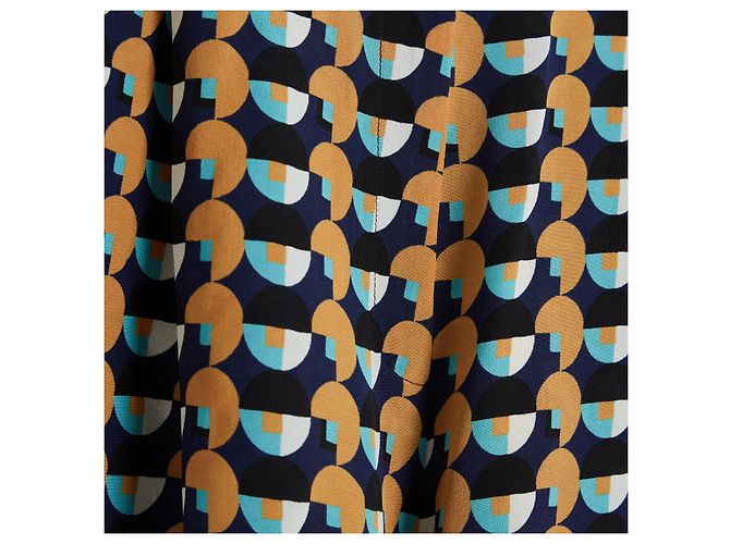 Etro 2019 Pantalones de Seda Geométricos de Pierna Ancha FR40 IT44 US29 L Pristine Multicolor - vista 2