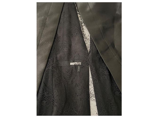 Rotate Oversize Blazer Schwarz Seide Spitze - Ansicht 11