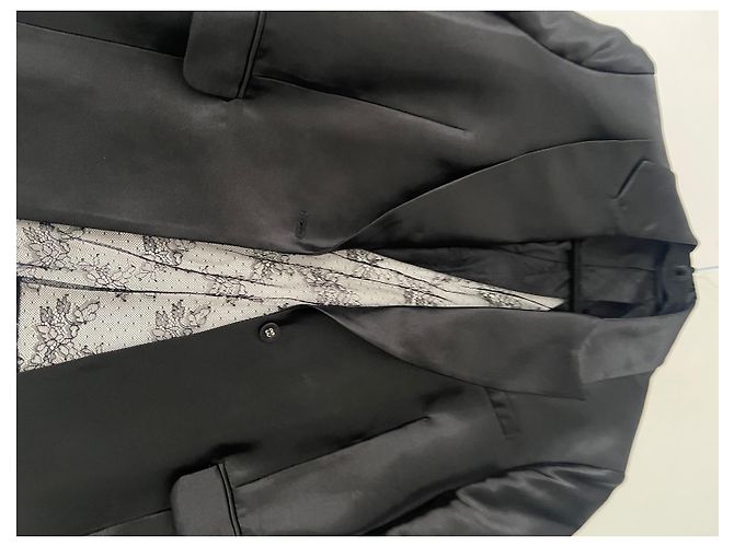 Rotate Oversize Blazer Schwarz Seide Spitze - Ansicht 12