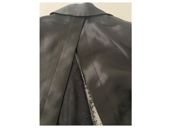Rotate Oversize Blazer Schwarz Seide Spitze - Ansicht 13