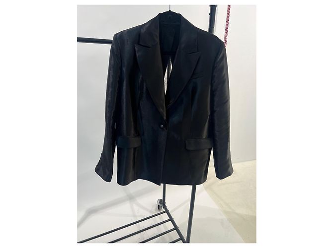 Rotate Oversize Blazer Schwarz Seide Spitze - Ansicht 2