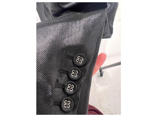 Rotate Oversize Blazer Schwarz Seide Spitze - Ansicht 9