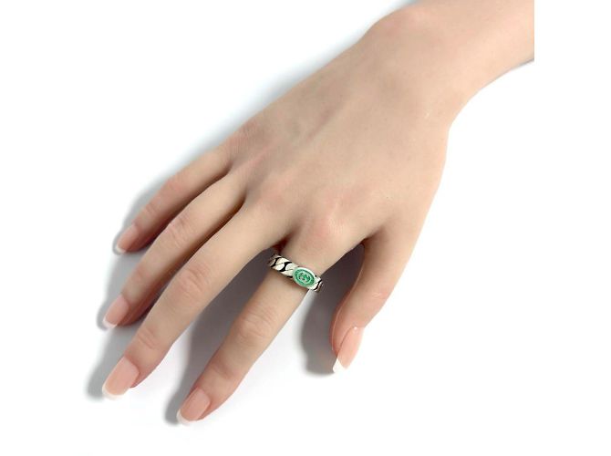 Gucci Men's Interlocking G Silver Ring - view 9