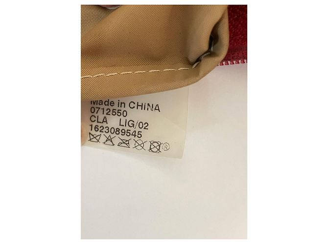 Pliage Rote Longchamp-Tasche mit braunen Lederdetails Bordeaux - Ansicht 5