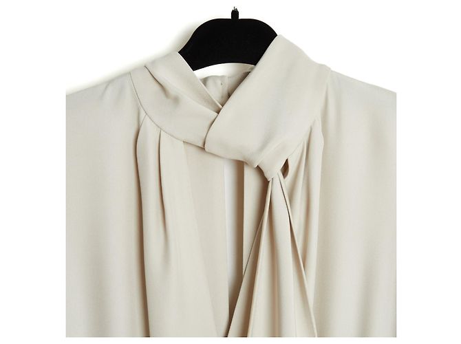 Chloé 2012 Kleid FR40 Chalk Crepe Tie Dress UK12 US10 Chloe - Ansicht 3