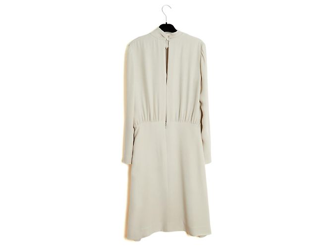 Chloé 2012 Kleid FR40 Chalk Crepe Tie Dress UK12 US10 Chloe - Ansicht 7