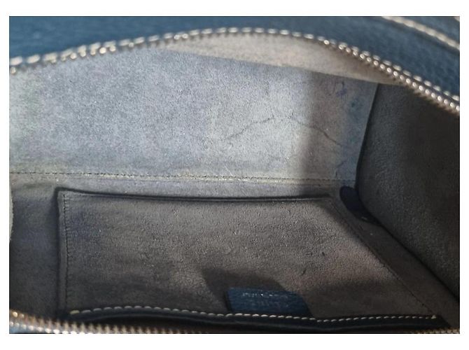 Borsa Céline Mini Phantom Luggage in pelle blu Blu scuro - vista 10