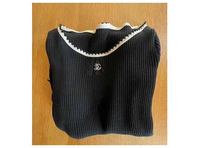 Suéter Chanel de lã preto com logo - vista 9