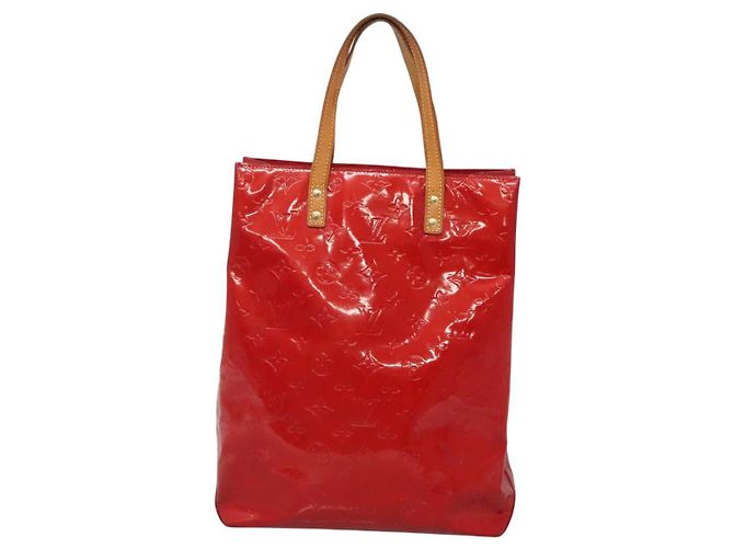 LOUIS VUITTON Monogram Vernis Reade MM Hand Bag Red Rouge M91086 LV Auth 122621 - view 13