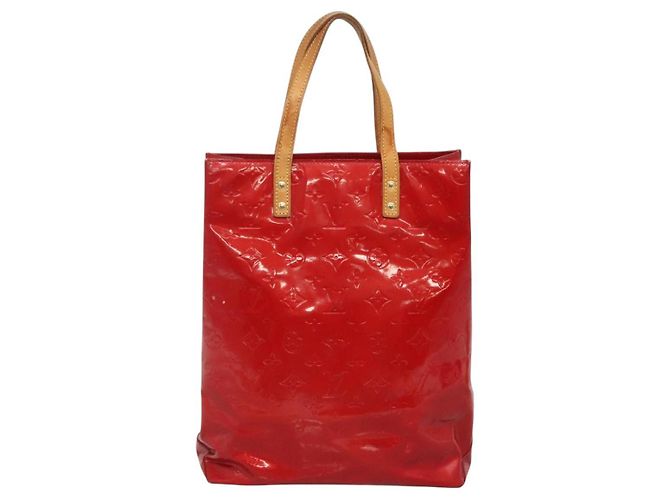 LOUIS VUITTON Monogram Vernis Reade MM Hand Bag Red Rouge M91086 LV Auth 122621 - view 2
