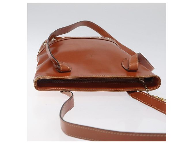 Borsa a spalla SAINT LAURENT in pelle marrone dorato Auth am8218 D'oro - vista 6