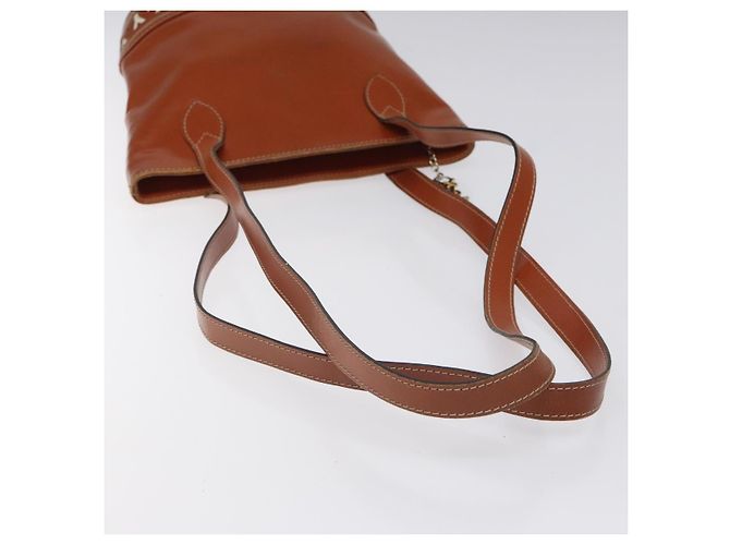 Borsa a spalla SAINT LAURENT in pelle marrone dorato Auth am8218 D'oro - vista 7