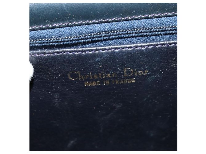 Borsa a spalla Christian Dior in pelle nera e oro Auth BA1601 Nero D'oro - vista 16