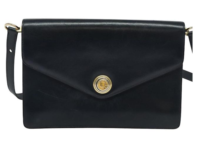 Borsa a spalla Christian Dior in pelle nera e oro Auth BA1601 Nero D'oro - vista 2