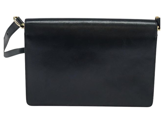 Borsa a spalla Christian Dior in pelle nera e oro Auth BA1601 Nero D'oro - vista 3