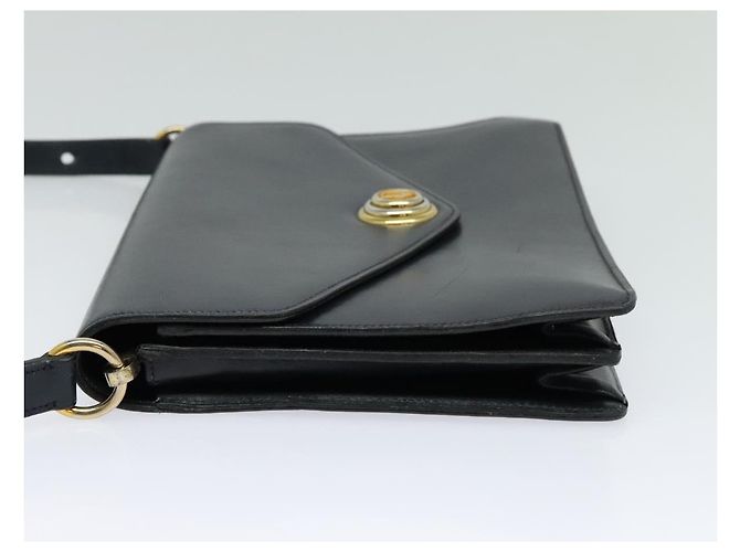 Borsa a spalla Christian Dior in pelle nera e oro Auth BA1601 Nero D'oro - vista 4