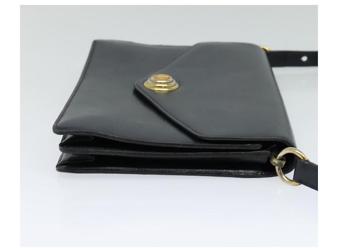 Borsa a spalla Christian Dior in pelle nera e oro Auth BA1601 Nero D'oro - vista 5