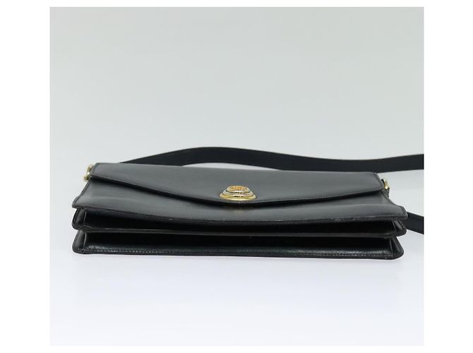 Borsa a spalla Christian Dior in pelle nera e oro Auth BA1601 Nero D'oro - vista 9