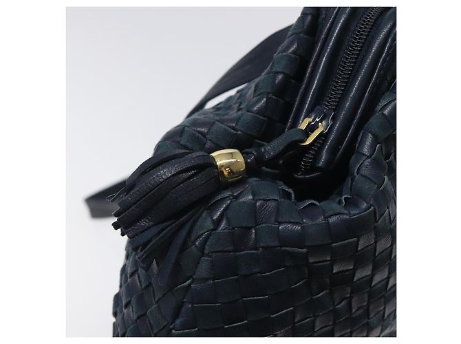 Borsa a Spalla BALLY in Pelle Blu Navy Oro Auth BA1693 D'oro - vista 15