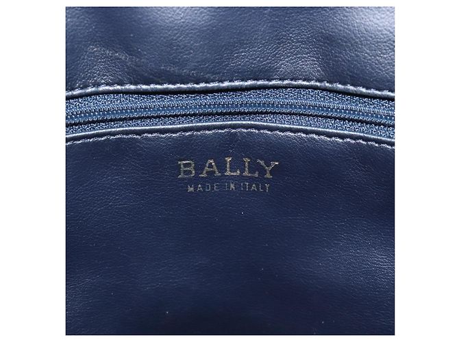 Borsa a Spalla BALLY in Pelle Blu Navy Oro Auth BA1693 D'oro - vista 16