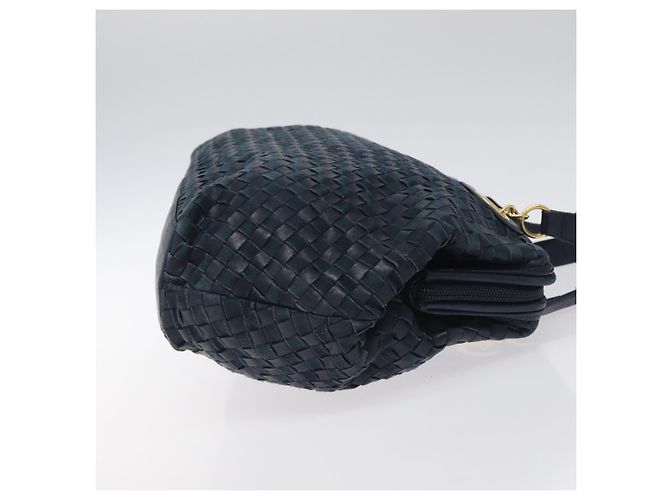 Borsa a Spalla BALLY in Pelle Blu Navy Oro Auth BA1693 D'oro - vista 4
