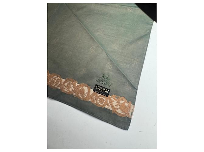 Céline Sciarpa vintage Celine verde marrone - vista 6