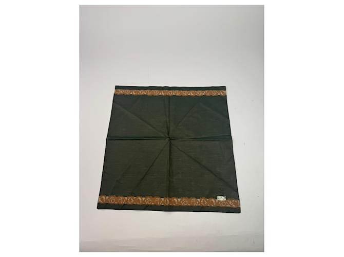 Céline Sciarpa vintage Celine verde marrone - vista 7