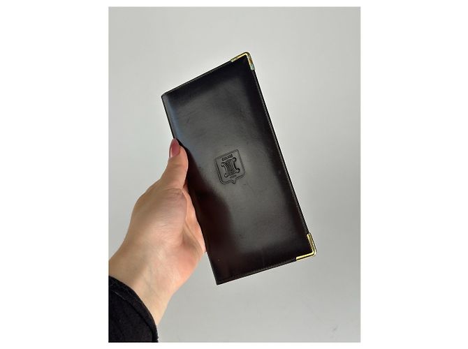 Céline Vintage Celine Leather card holder ID holder black - view 7