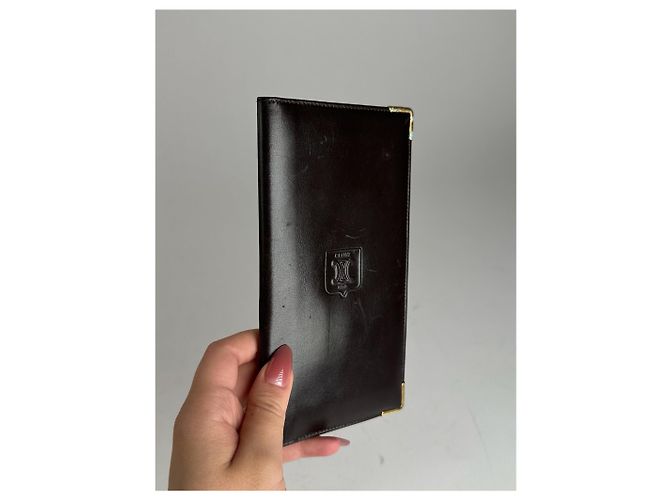 Céline Vintage Celine Leather card holder ID holder black - view 9