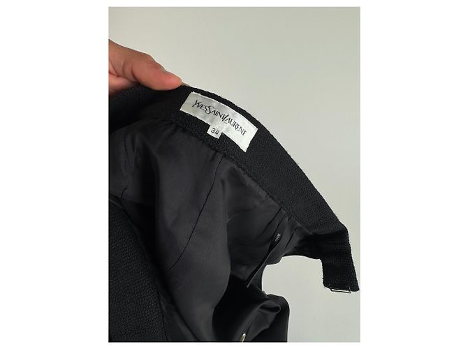 Gonna vintage Yves Saint Laurent nera XS Nero - vista 5