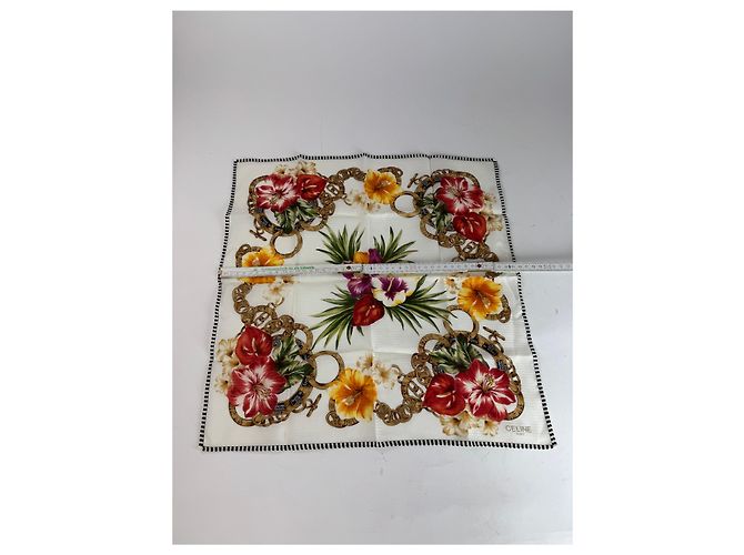 Céline Vintage Celine Blumen-Schal Mehrfarben - Ansicht 3