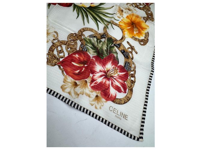 Céline Vintage Celine Blumen-Schal Mehrfarben - Ansicht 6