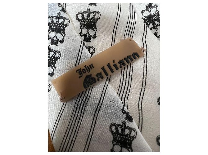 Cravatta vintage con pizzo nero di John Galliano - vista 2