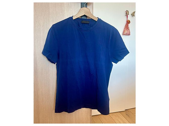 T-shirt Prada blu navy in cotone - vista 2