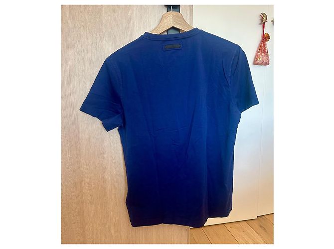T-shirt Prada blu navy in cotone - vista 3