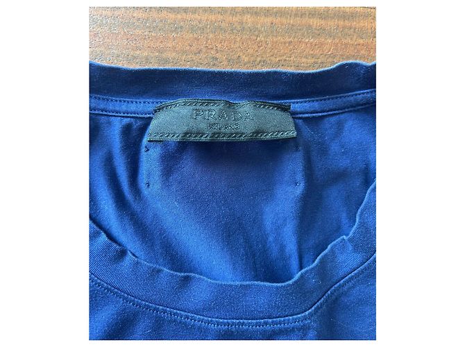 T-shirt Prada blu navy in cotone - vista 4
