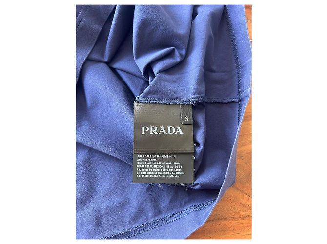 T-shirt Prada blu navy in cotone - vista 6