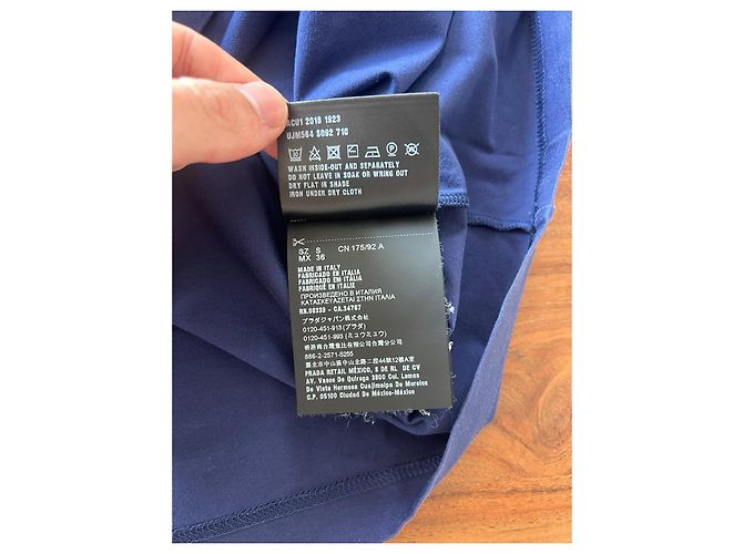 T-shirt Prada blu navy in cotone - vista 7