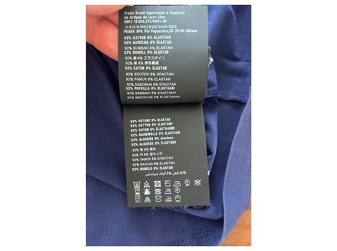 T-shirt Prada blu navy in cotone - vista 8
