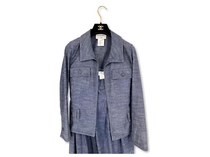 Chanel Completo in denim per l'estate 2003 Blu Blu navy Blu chiaro Blu scuro Silver hardware - vista 13