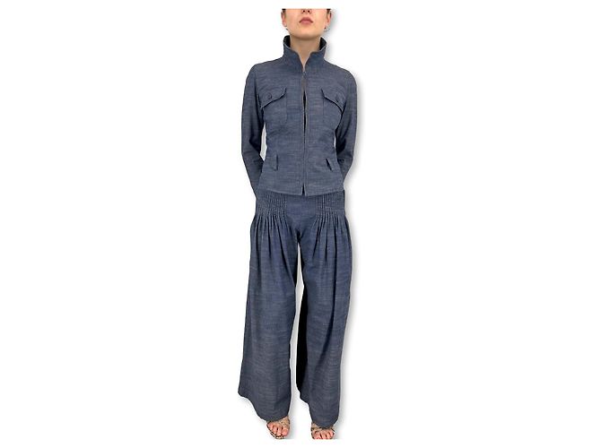 Chanel Completo in denim per l'estate 2003 Blu Blu navy Blu chiaro Blu scuro Silver hardware - vista 2
